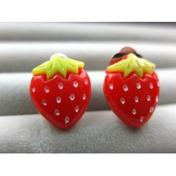 Erdbeeren-Ohrclips-gepolstert