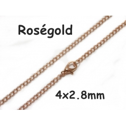 Rosegold-Panzer-Halskette-Cuban