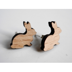 Hasen Ohrstecker aus Holz