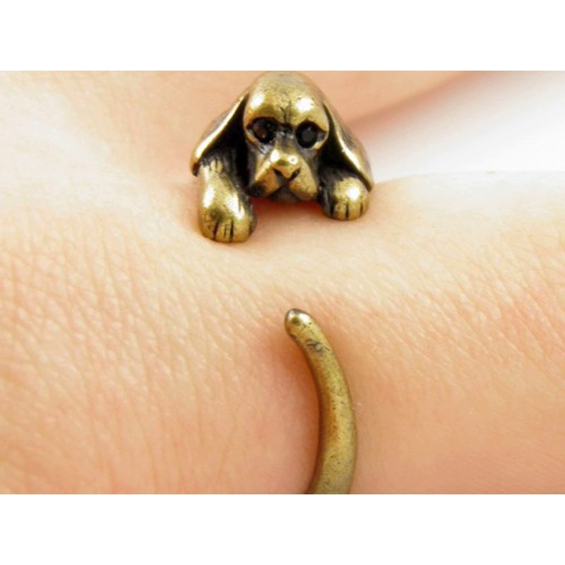 Hunde Ring bronze