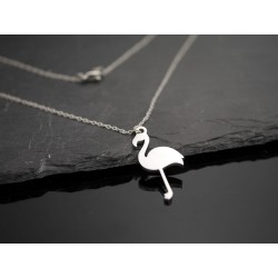Edelstahl Halskette mit Flamingo Anhänger