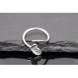 Blatt Ring - verstellbar - silber