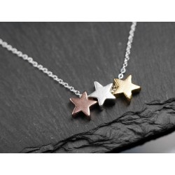 Halskette mit Sternen - Stars - Himmel - rosegold gold silber H751