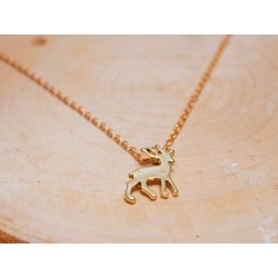 Halskette mit Hirsch-Anhänger  gold