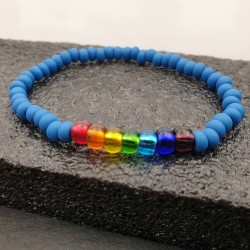 Regenbogen Perlen Armband - Pride - elastisch